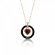 Heart necklace, Κ18 gold with ruby 0.36ct,diamonds 0.02ct VS1, G and enamel ko5461