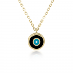 Eye necklace, Κ9 gold with enamel, ko5895 NECKLACES Κοσμηματα - chrilia.gr