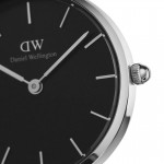 Daniel Wellington Petite Sterling Silver/Black 28mm DW00100218, ac1031 GIFTS Κοσμηματα - chrilia.gr