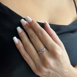 Solitaire ring 18K white gold with tanzanite 0.70ct and diamonds, SI1, H da4096 ENGAGEMENT RINGS Κοσμηματα - chrilia.gr