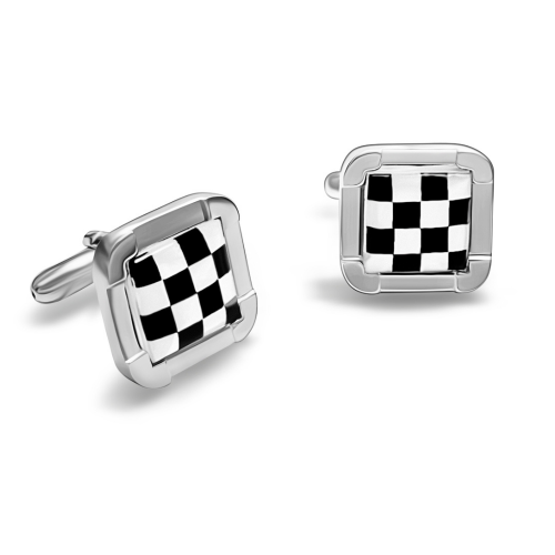 Chessboard cufflinks, Silver with mother of pearl, mk0192 GIFTS Κοσμηματα - chrilia.gr