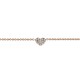 Heart bracelet, Κ18 pink gold with diamonds, 0.04ct, SI1, G, br2403