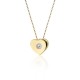 Heart necklace, Κ14 gold with zircon, ko1806