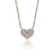 Heart necklace, Κ18 pink gold with diamonds 0.12ct, VS1, H ko4791