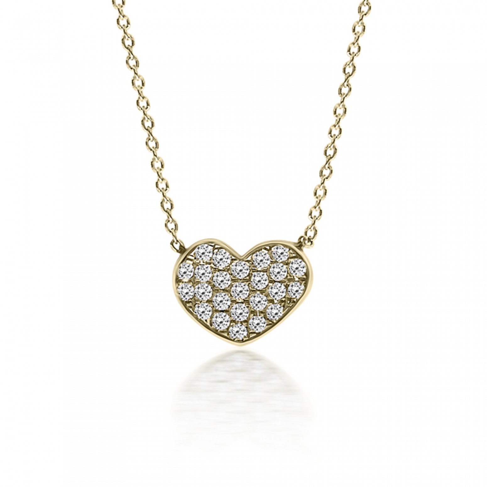 Heart necklace, Κ18 gold with diamonds 0.13ct, VS2, H ko5215 NECKLACES Κοσμηματα - chrilia.gr