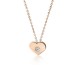 Heart necklace, Κ14 pink gold with diamond 0.02ct, VS2, H pk0186