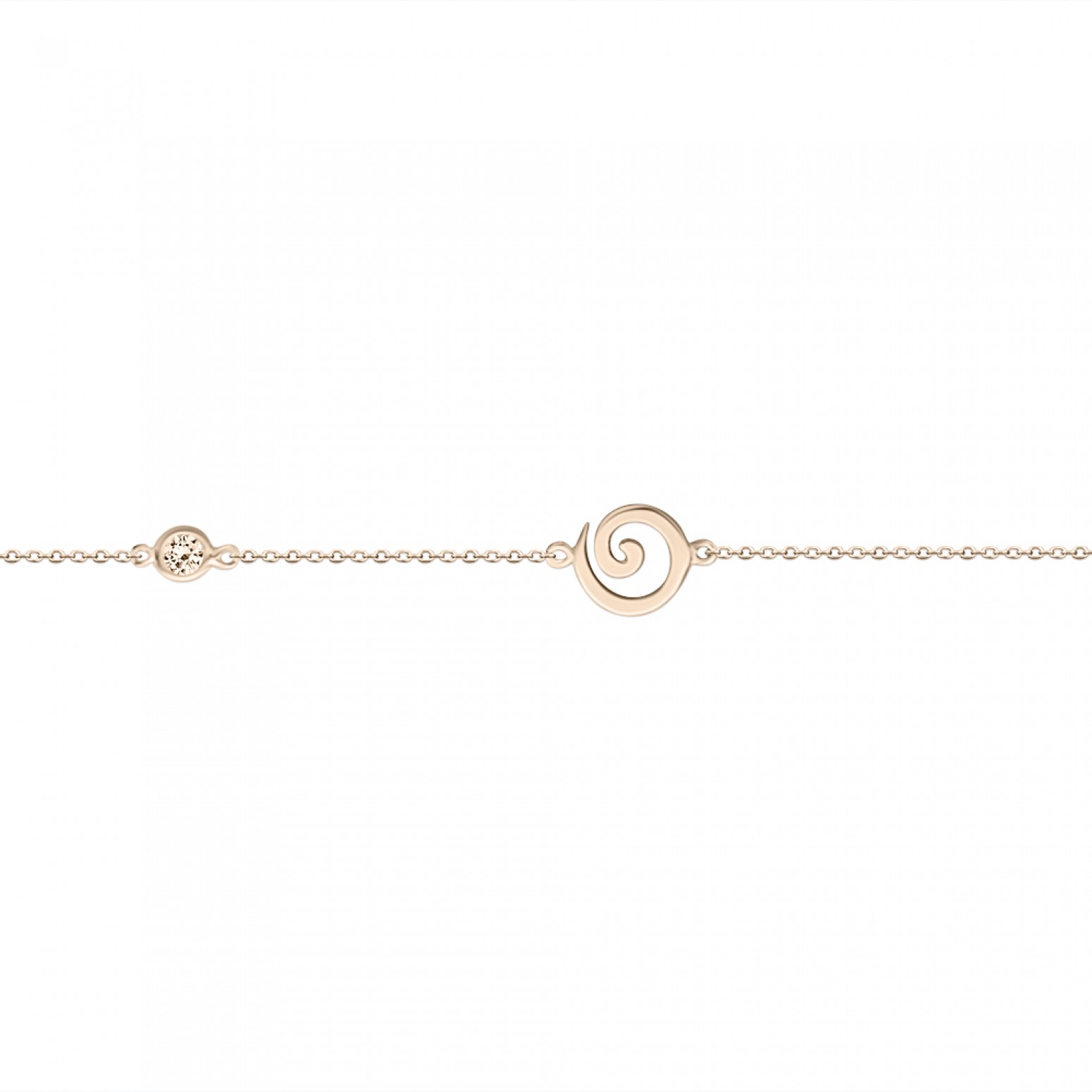 Spiral bracelet, Κ9 pink gold with zircon, br1879 BRACELETS Κοσμηματα - chrilia.gr