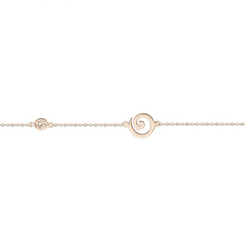 Spiral bracelet, Κ9 pink gold with zircon, br1879 BRACELETS Κοσμηματα - chrilia.gr