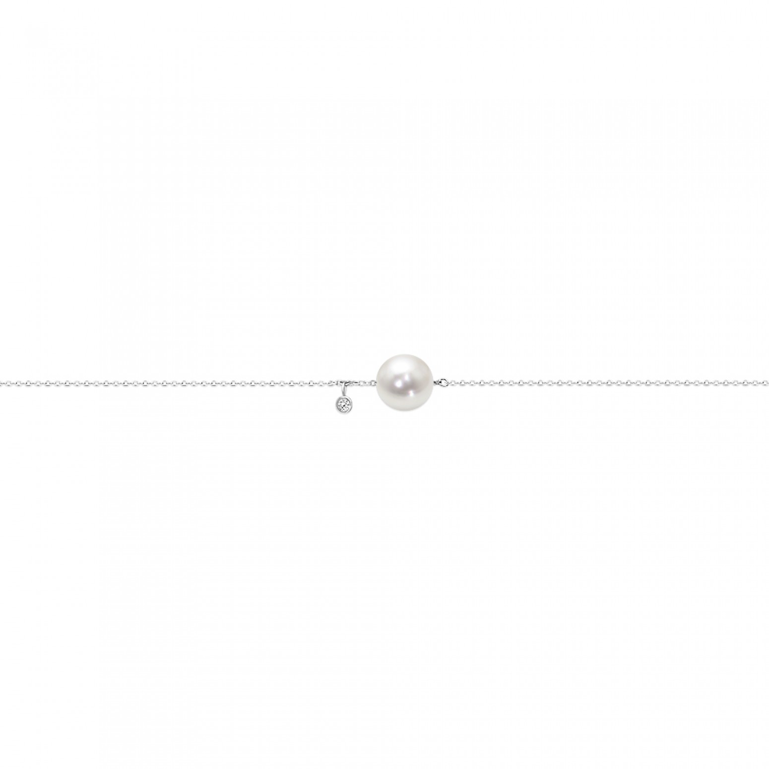 Βραχιόλι Κ14 λευκόχρυσο με μαργαριτάρι και διαμάντι 0.02ct, VS2, H, br2149 ΒΡΑΧΙΟΛΙΑ Κοσμηματα - chrilia.gr