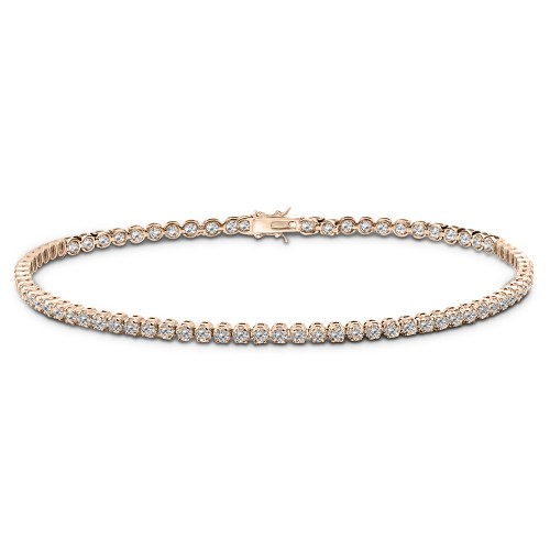 Tennis bracelet,14K pink gold with zircon, br2024 BRACELETS Κοσμηματα - chrilia.gr