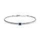 Bracelet handcuffs, Κ18 white gold with sapphire 0.22ct and diamonds br2400