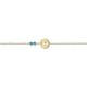 Babies bracelet K14 gold with girl and turquoise pb0196