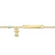 Babies identity bracelet K14 gold with girl, diamonds 0.12ct, VS2, H  and turquoise pb0221