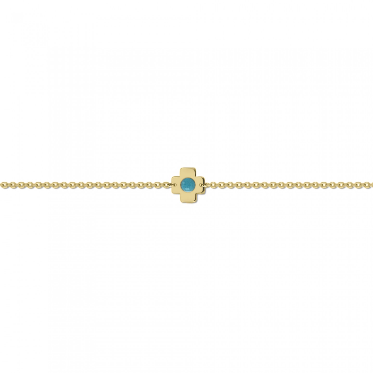 Babies bracelet K14 gold with cross and turquoise pb0243 BRACELETS Κοσμηματα - chrilia.gr