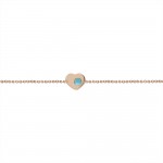 Babies bracelet K14 pink gold with heart and turquoise pb0245 BRACELETS Κοσμηματα - chrilia.gr