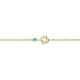 Babies bracelet K14 pink gold with four-leaf clover and turquoise pb0249