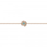 Babies bracelet K14 pink gold with four-leaf clover and turquoise pb0250 BRACELETS Κοσμηματα - chrilia.gr