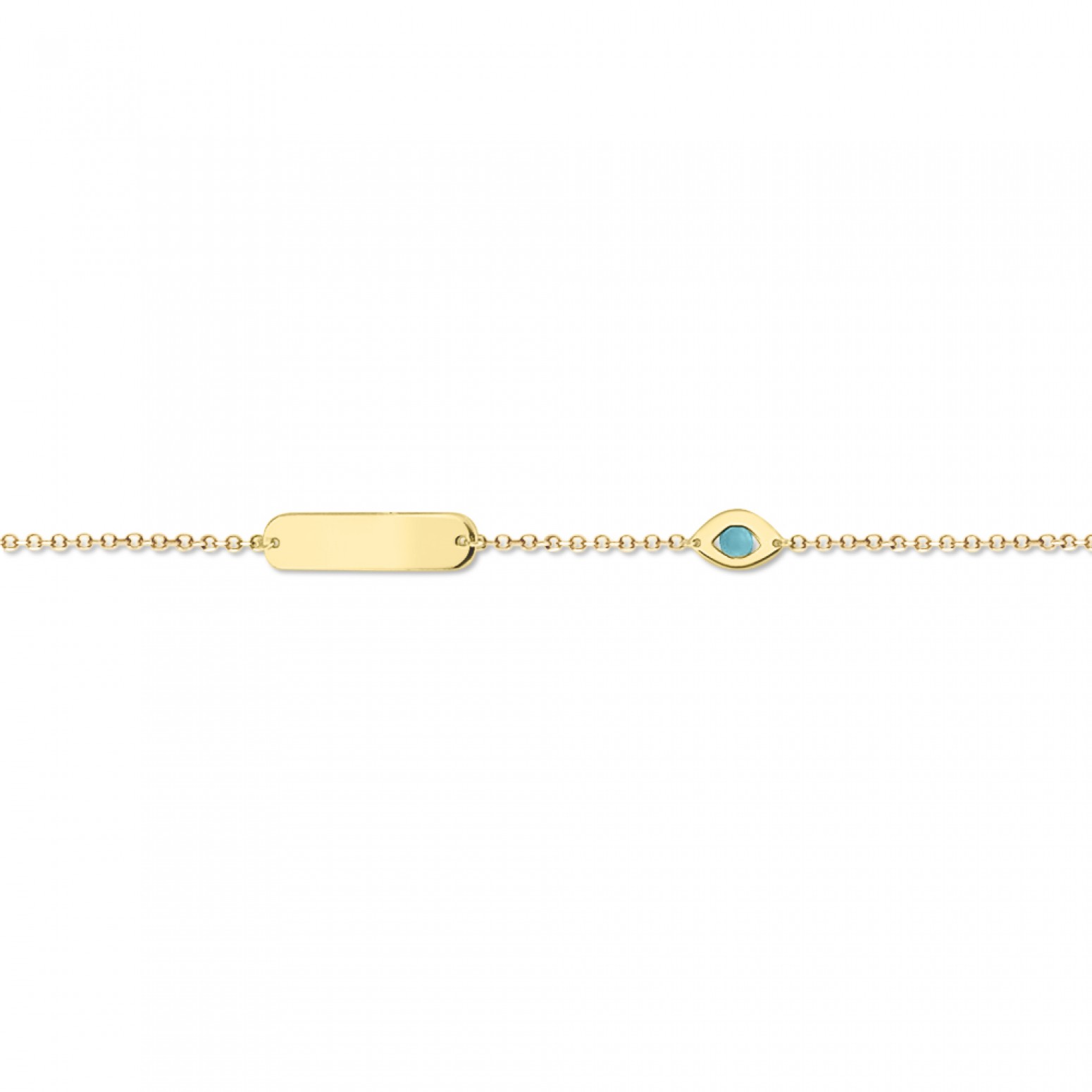 Babies identity bracelet K14 gold with eye and turquoise pb0305 BRACELETS Κοσμηματα - chrilia.gr