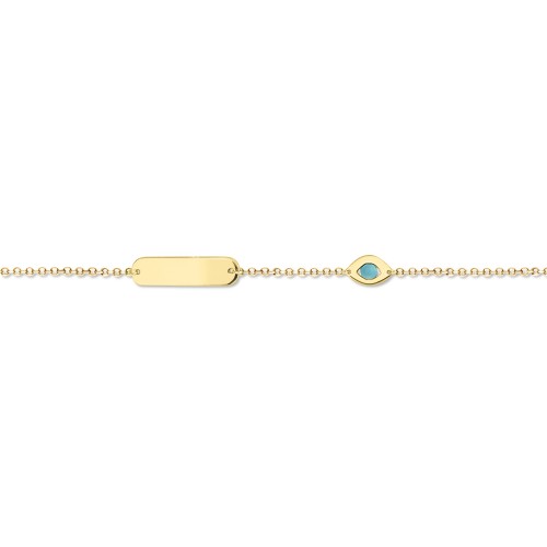 Babies identity bracelet K14 gold with eye and turquoise pb0305 BRACELETS Κοσμηματα - chrilia.gr