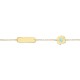 Babies identity bracelet K14 gold with four-leaf clover and turquoise pb0306