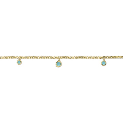 Babies bracelet K14 gold with turquoise pb0338 BRACELETS Κοσμηματα - chrilia.gr