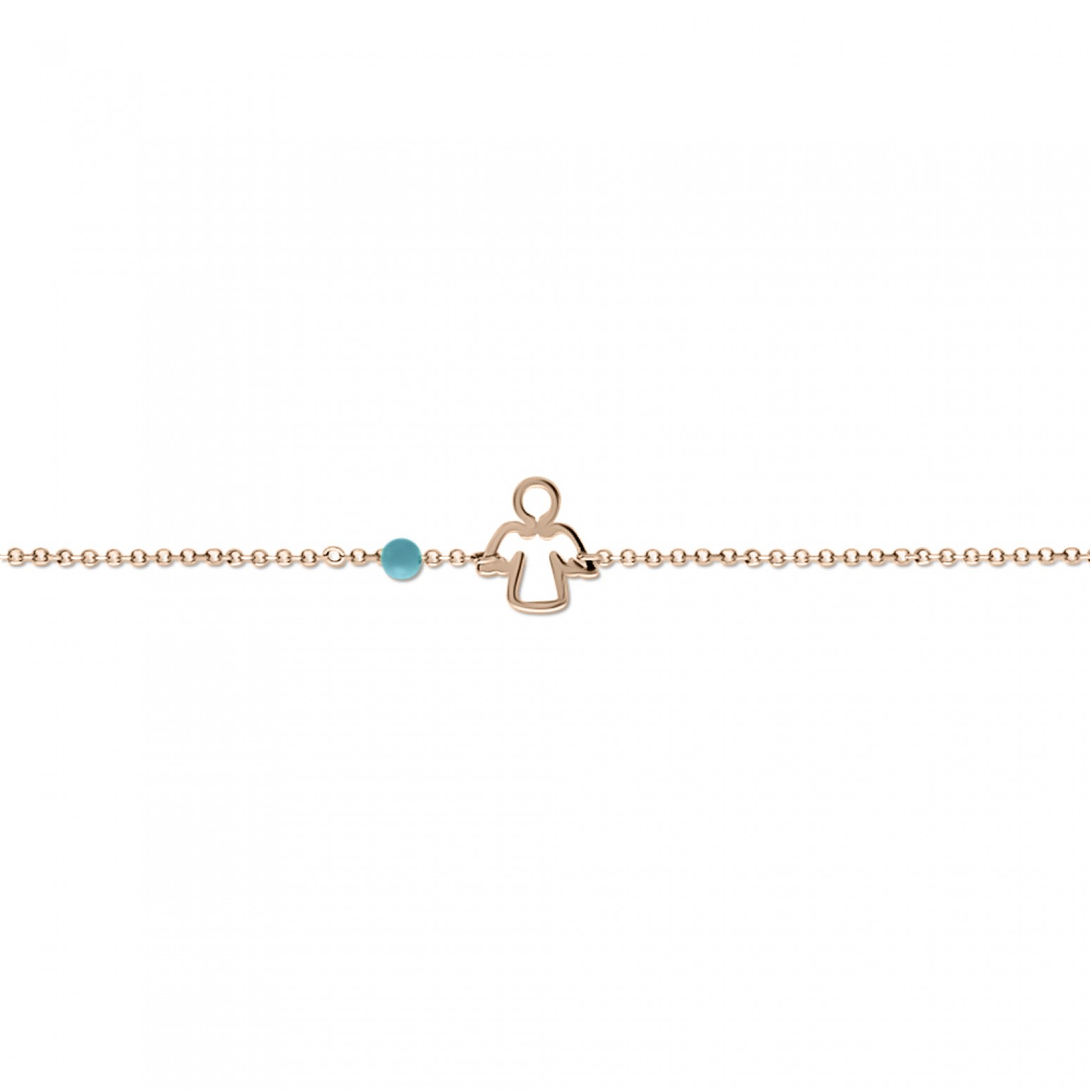 Babies bracelet K14 pink gold with angel and turquoise pb0357 BRACELETS Κοσμηματα - chrilia.gr