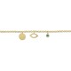 Babies bracelet K14 gold with eye, round plate and turquoise pb0361