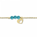 Babies bracelet K14 gold with heart and turquoise pb0184 BRACELETS Κοσμηματα - chrilia.gr