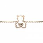 Babies bracelet K14 pink gold with bear and diamonds 0.02ct, VS2, H pb0238 BRACELETS Κοσμηματα - chrilia.gr