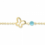 Babies bracelet K14 gold with butterfly and turquoise pb0246 BRACELETS Κοσμηματα - chrilia.gr