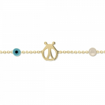 Babies bracelet K14 gold with ladybug, eye and white pearl pb0342 BRACELETS Κοσμηματα - chrilia.gr