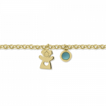 Babies bracelet K14 gold with girl and turquoise pb0344 BRACELETS Κοσμηματα - chrilia.gr