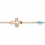 Babies bracelet K14 pink gold with cross and turquoise pb0348 BRACELETS Κοσμηματα - chrilia.gr