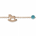 Babies bracelet K14 pink gold with horse and turquoise pb0354 BRACELETS Κοσμηματα - chrilia.gr