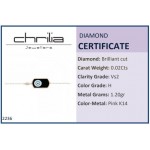 Ceramic eye bracelet, Κ14 pink gold with diamonds 0.02ct, VS2, H br2236 BRACELETS Κοσμηματα - chrilia.gr