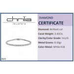 Tennis bracelet 18K white gold with diamonds 3.45ct, VS1, G, br2625 BRACELETS Κοσμηματα - chrilia.gr