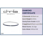 Tennis bracelet 18K white gold with sapphires 4.83ct and diamonds, 0.25ct, VS1, G, br2106 BRACELETS Κοσμηματα - chrilia.gr