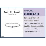 Bracelet handcuffs, Κ18 white gold with sapphire 0.22ct and diamonds br2400 BRACELETS Κοσμηματα - chrilia.gr