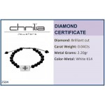 Ανδρικό βραχιόλι, με σταυρό K14 λευκόχρυσο με όνυχα και μαύρα διαμάντια 0.04ct, br2504 ΒΡΑΧΙΟΛΙΑ Κοσμηματα - chrilia.gr