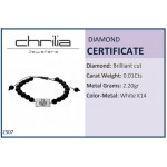 Men bracelet, with anchor 14K white gold with black onyx and black diamond 0.01ct, br2507 BRACELETS Κοσμηματα - chrilia.gr