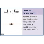 Eye bracelet, Κ18 pink gold with diamonds 0.09ct, VS2, H and enamel, br2263 BRACELETS Κοσμηματα - chrilia.gr