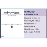 Petal bracelet, Κ18 pink gold with blue diamonds and white diamonds 0.13ct, VS2, H, br2266 BRACELETS Κοσμηματα - chrilia.gr