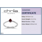 Multistone ring 14K white gold with rubies 0.12ct, da3851 ENGAGEMENT RINGS Κοσμηματα - chrilia.gr