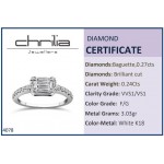 Multistone ring 18K white gold with diamonds 0.51ct, VVS1 , F da4078 ENGAGEMENT RINGS Κοσμηματα - chrilia.gr
