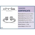 Multistone ring 18K white gold with diamonds 0.56ct, VVS1 , F  da4079 ENGAGEMENT RINGS Κοσμηματα - chrilia.gr