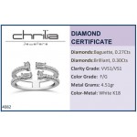 Multistone ring 18K white gold with diamonds 0.57ct, VVS1 , F da4082 ENGAGEMENT RINGS Κοσμηματα - chrilia.gr