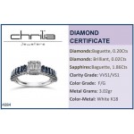 Multistone ring 18K white gold with sapphires 1.86ct and diamonds 0.22ct, VVS1, F, da4084 ENGAGEMENT RINGS Κοσμηματα - chrilia.gr