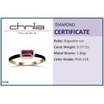 Ring, 18K pink gold with ruby 0.57ct and enamel, da4158 RINGS Κοσμηματα - chrilia.gr