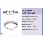 Half stone ring 18K white gold with diamonds 0.46ct, VS1, F da3110 ENGAGEMENT RINGS Κοσμηματα - chrilia.gr