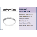 Half stone ring 18K white gold with diamonds 0.45ct, VS1, F da3111 ENGAGEMENT RINGS Κοσμηματα - chrilia.gr